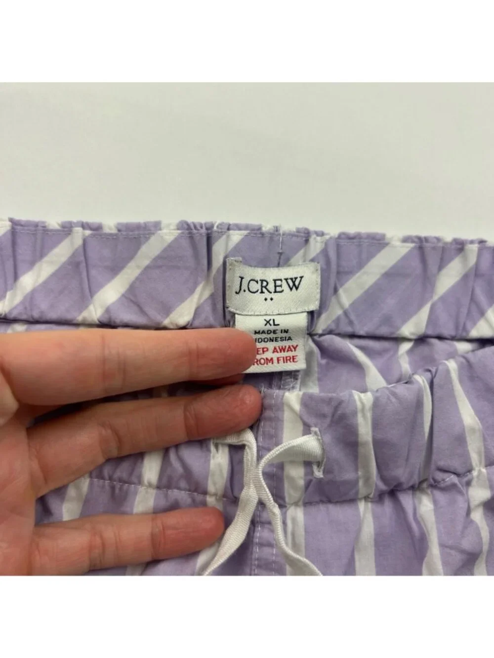 J. Crew Lavender Striped Cotton Pajama Pants XL